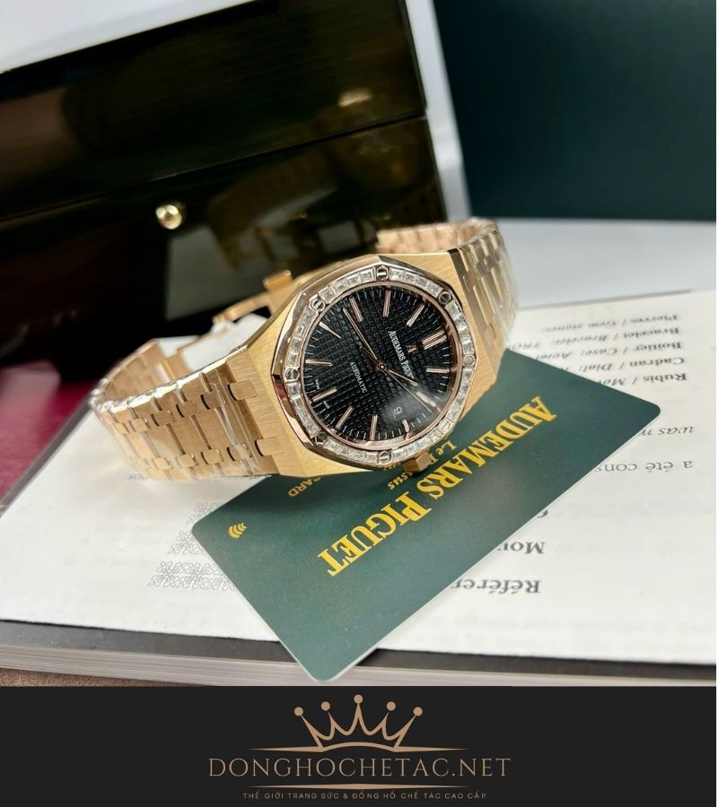 Đồng Hồ AP 15400 Bọc Vàng Độ Kim Moissanite Baguette Replica 1:1 Supper Fake cao cấp 2 62