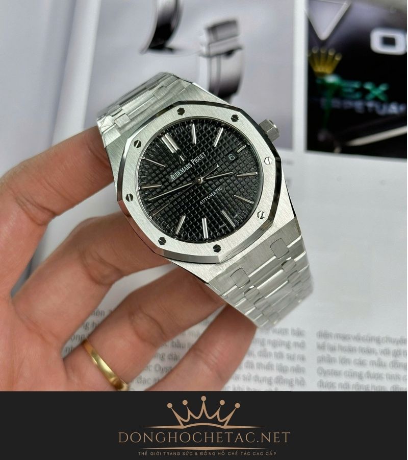 AP Royal Oak 15400 Black Dial Máy Cal3120 Mỏng Chỉ 9,8mm Rep 1:1 Supper Fake cao cấp 3 72