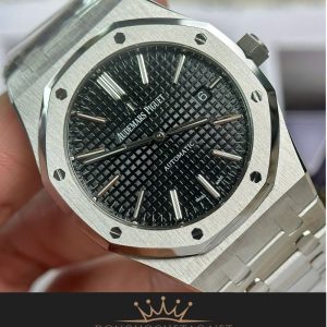 AP Royal Oak 15400 Black Dial Máy Cal3120 Mỏng Chỉ 9,8mm Rep 1:1 Supper Fake cao cấp 4 70