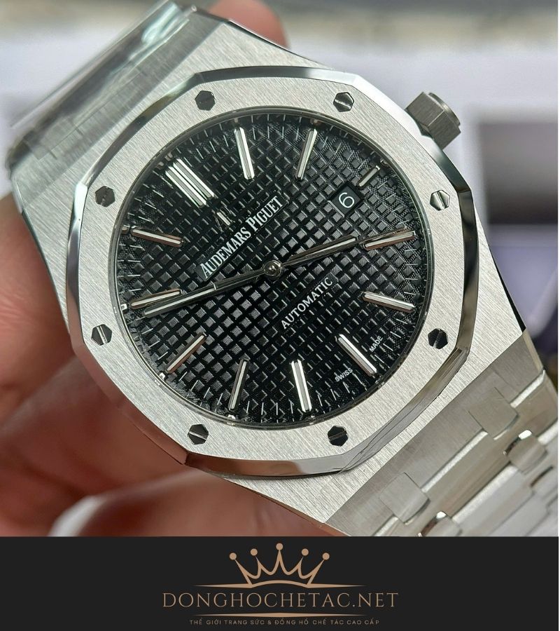 AP Royal Oak 15400 Black Dial Máy Cal3120 Mỏng Chỉ 9,8mm Rep 1:1 Supper Fake cao cấp 4 70