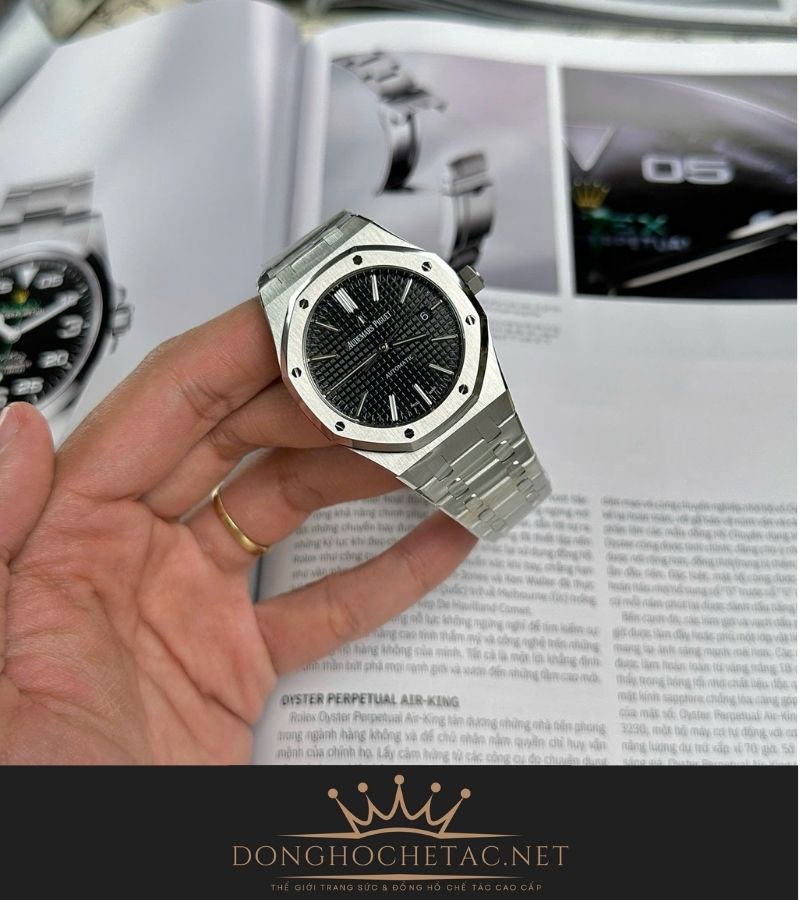 AP Royal Oak 15400 Black Dial Máy Cal3120 Mỏng Chỉ 9,8mm Rep 1:1 Supper Fake cao cấp 5 69