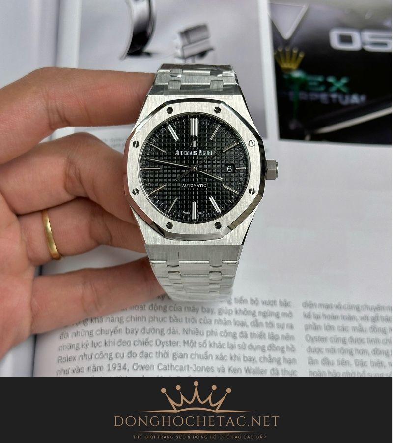 AP Royal Oak 15400 Black Dial Máy Cal3120 Mỏng Chỉ 9,8mm Rep 1:1 Supper Fake cao cấp 8 49
