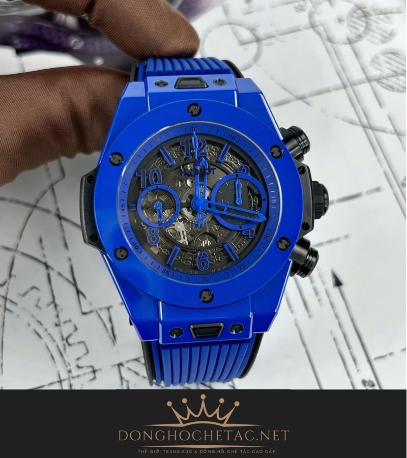 Hublot Bigbang Unico Blue Magic Ceramic Rep 1:1 Supper Fake cao cấp Hublot bigbang unico blue magic ceramic replica