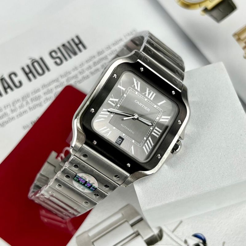 Dong ho Cartier De Santos Replica WSSA0037 Ceramic Bezel 3