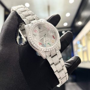 Rolex Rep 11 Datejust 41mm Che Tac Full Kim Cuong Moissanite 3
