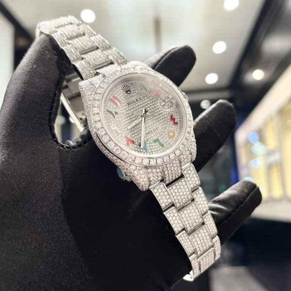 Rolex Rep 11 Datejust 41mm Che Tac Full Kim Cuong Moissanite 3